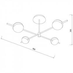 Dimensions of the LED Ceiling lamp from the Cuba series by Mantra | Aiure