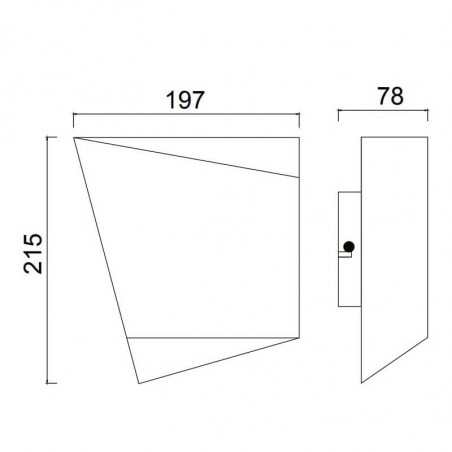 Dimensions of the wall light Asimetric by Mantra | Aiure