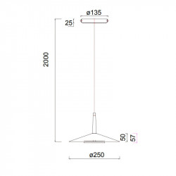 Measurements of the black and leather ceiling lamp Onion by Mantra | Aiure