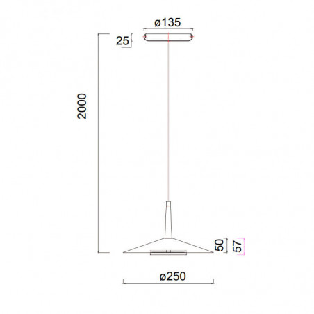 Measurements of the black and leather ceiling lamp Onion by Mantra | Aiure