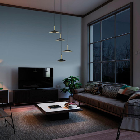Mantra Orion 32W multi-light pendant lamp in a living room | Aiure