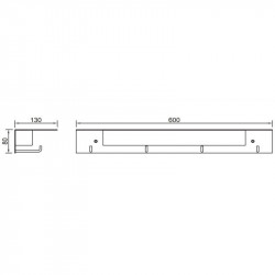 Dimensions of the coat rack-wall light Fuerteventura by Mantra | Aiure