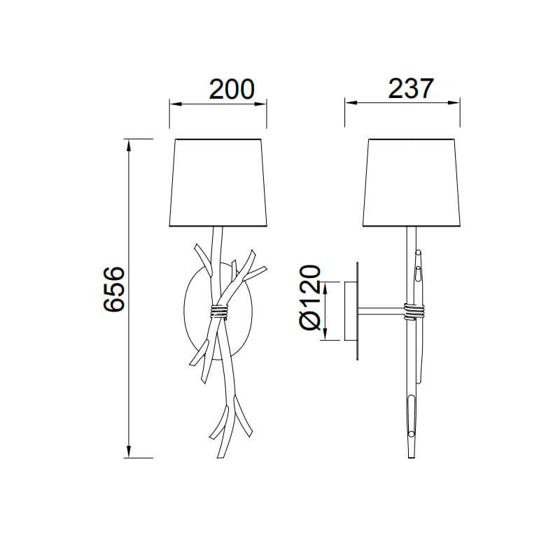 Sabina rustic interior wall light by Mantra Aiure