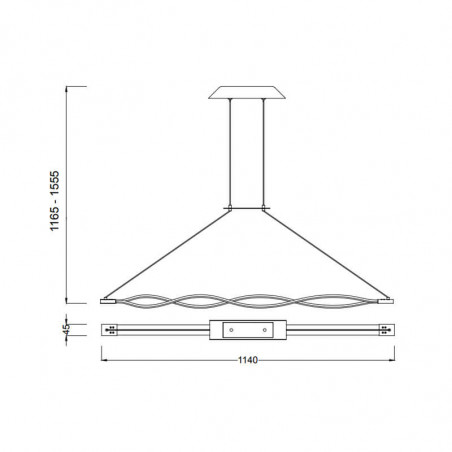 Dimensions of the small ceiling lamp Sahara by Mantra | Aiure