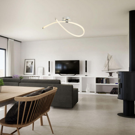 25W silver ceiling light Armonía by Mantra in a living room | Aiure