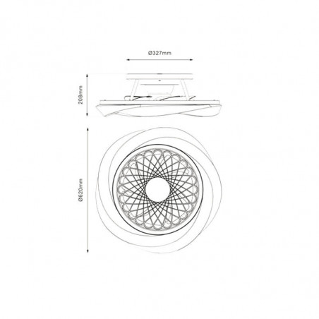 Measurements ceiling fan Boreal silver by Mantra | Aiure