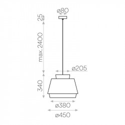 Dimensions of the small lamp Aspen ACB | Aiure