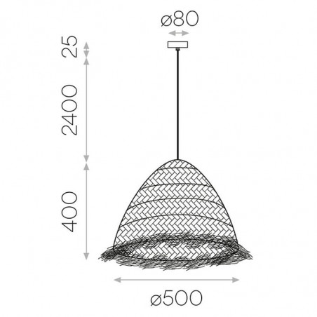 Dimensions of the lamp Samira natural fibres ACB | Aiure