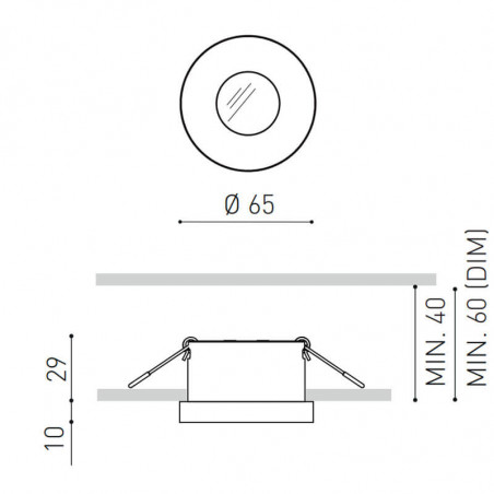 Dimensions of the Arkoslight Puck Recessed downlight | Aiure