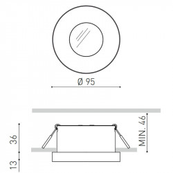 Dimensions of the Puck Recessed L by Arkoslight | Aiure