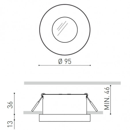 Dimensions of the Puck Recessed L by Arkoslight | Aiure
