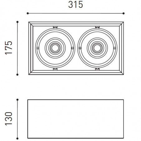 Dimensions of the ceiling lamp Orbital Surface 2 Lark-111 by Arkoslight | Aiure