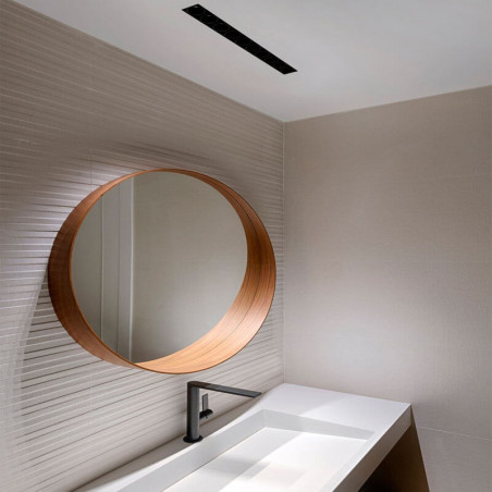 Downlight Black Foster Trimless by Arkoslight installed in a bathroom ceiling  | Aiure