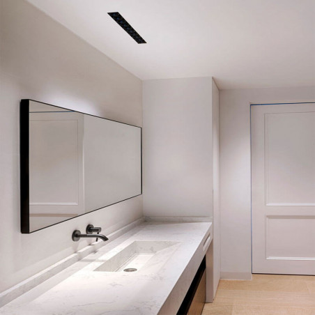 Downlight Black Foster Trimless by Arkoslight installed in a bathroom  | Aiure