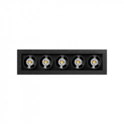 Black Foster Micro Recessed 5 LED downlight by Arkoslight | Aiure