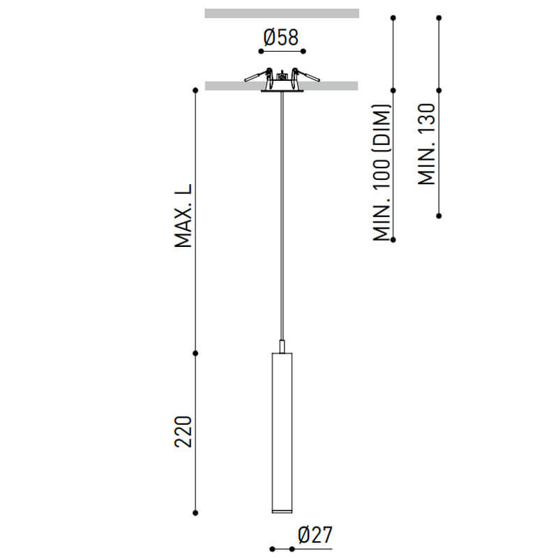 Ceiling light with cylindrical body Stick 22 Arkoslight | Aiure