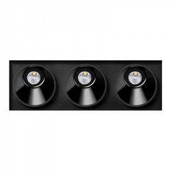 Black Foster Asymmetric Trimless 3 LED downlight by Arkoslight black colour | Aiure