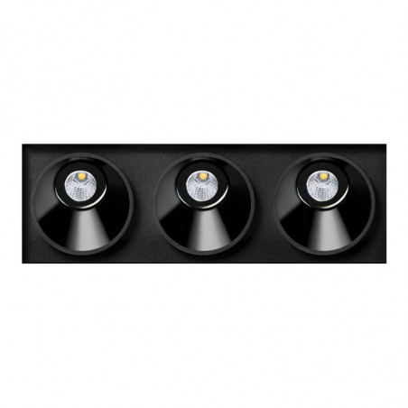 Black Foster Asymmetric Trimless 3 LED downlight by Arkoslight black colour | Aiure