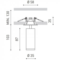 Dimensions of the LED spotlight Fit 35 by Arkoslight | Aiure