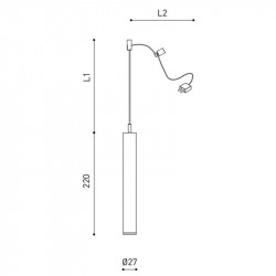 Dimensions of the ceiling lamp Stick 22 Fancy Shape by Arkoslight | Aiure