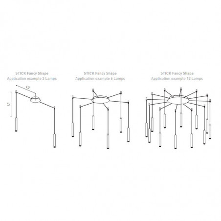 Application examples of the Stick 66 Fancy Shape ceiling light by Arkoslight | Aiure