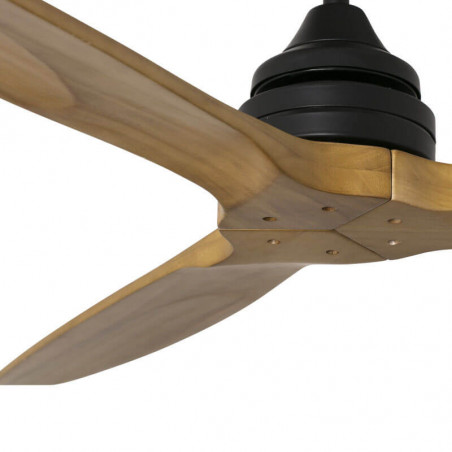 Detail of the Alo black and wood ceiling fan blades | Aiure