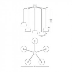 Measurements of the ceiling lamp Dona by Ole by FM | Aiure