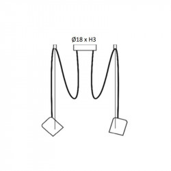 Measurements of the Paco ceiling lamp with 2 lights | Aiure