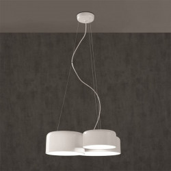 Pot white pendant lamp with 3 shades Ole by FM | Aiure