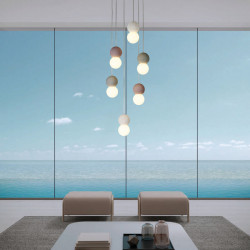 Galaxia pendant with 6 lights by Mantra in a living room | Aiure