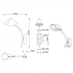 Minimalist LED wall lamp 7W Capuccina by Mantra data-sheet | Aiure