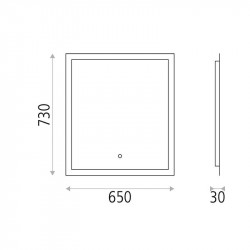Rectangular LED design mirror Amanzi by ACB 65cm data-sheet | Aiure