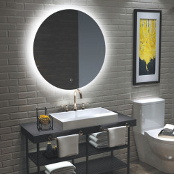 Bari circular design LED mirror de ACB 60cm in a bathroom | Aiure