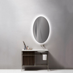 Design mirror with LED light Adriana by ACB in a bathroom | Aiure