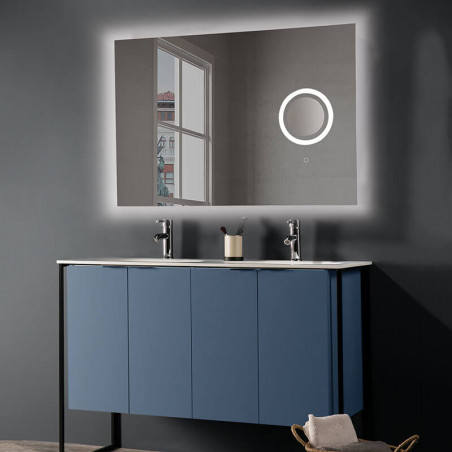 Rectangular LED design mirror Olter by ACB small in a bathroom | Aiure
