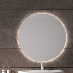 Round backlit LED mirror Tenerife by Eurobath in a bathroom | Aiure