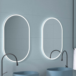Luzon oval LED mirror by Eurobath in a bathroom | Aiure