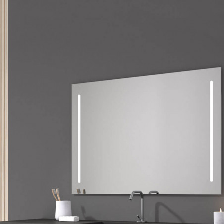 Bali design mirror with front LED light by Eurobath in a bathroom | Aiure