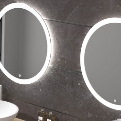 Round LED touch mirror Capri by Eurobath in a bathroom| Aiure