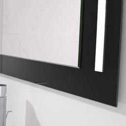 Lacobel mirror with LED light Andros by Eurobath in a bathroom close up| Aiure