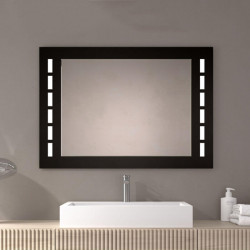 Lacobel Tonga mirror with LED light by Eurobath in a bathroom | Aiure