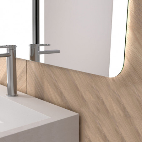 Mavi LED wall mirror by Eurobath in a bathroom gros plan| Aiure