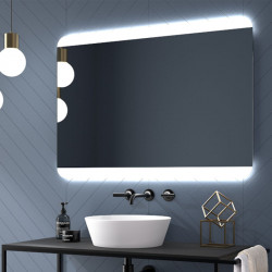 Rectangular LED design mirror Bora by Eurobath in a bathroom| Aiure