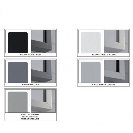 Available colours for the Eurobath mirrors with metallic frame | Aiure