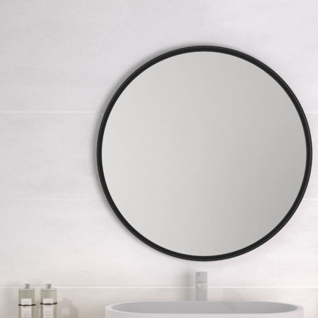 Aruba round bathroom mirror by Eurobath in a bathroom | Aiure