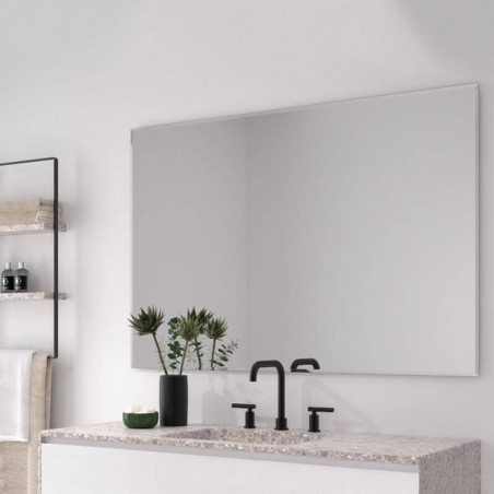 Bathroom mirror with anti-fogging system Tiga by Eurobath in bathroom| Aiure