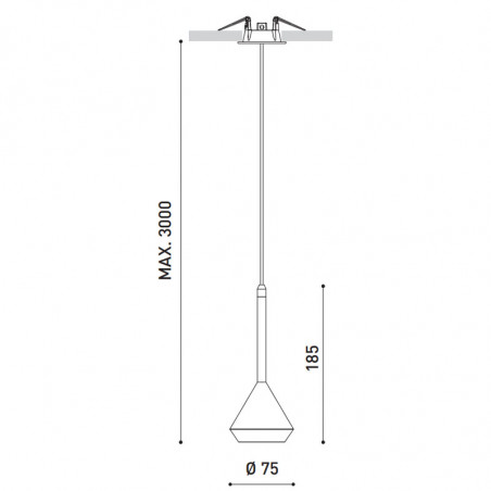 Arkoslight pendant lamp Spin base 3 m photo dimensions | Aiure
