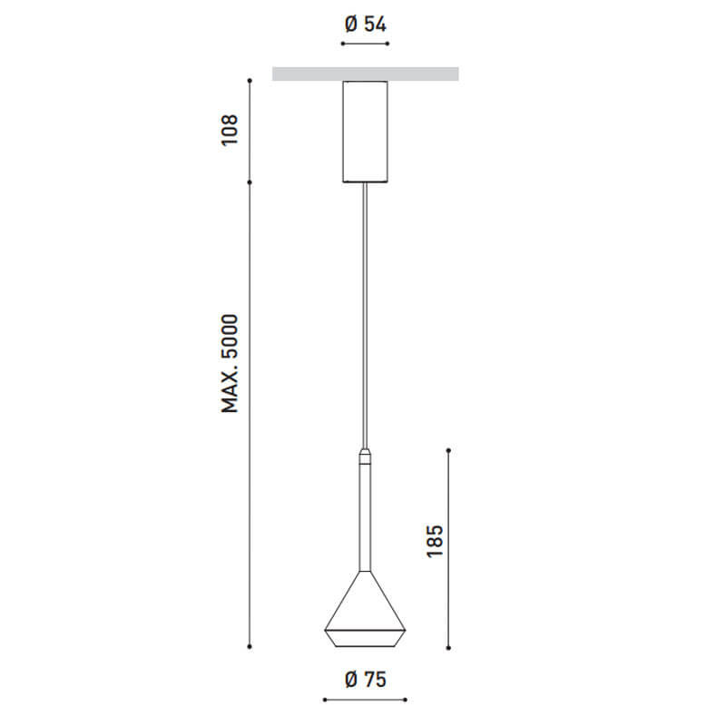 Spin Base Suspension Lamp 5 Metres by Arkoslight | Aiure