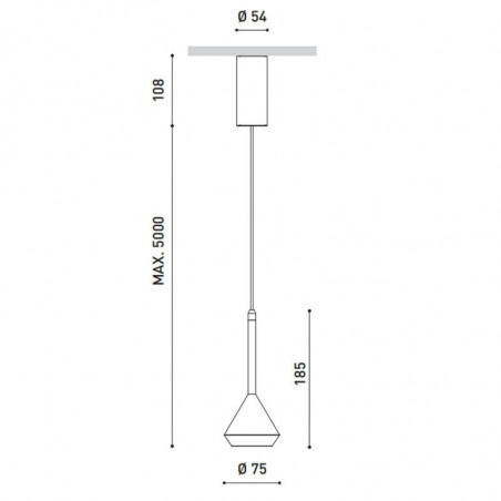 Measurements of the Spin Base 5 meter lamp by Arkoslight | Aiure