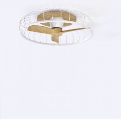 Ceiling fan white-wood Nature by Mantra installed on a ceiling| Aiure